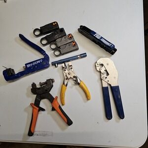 Lot of Coax Cable Tools Satellite CCTV Compression Strip Crimp Fluke Binary